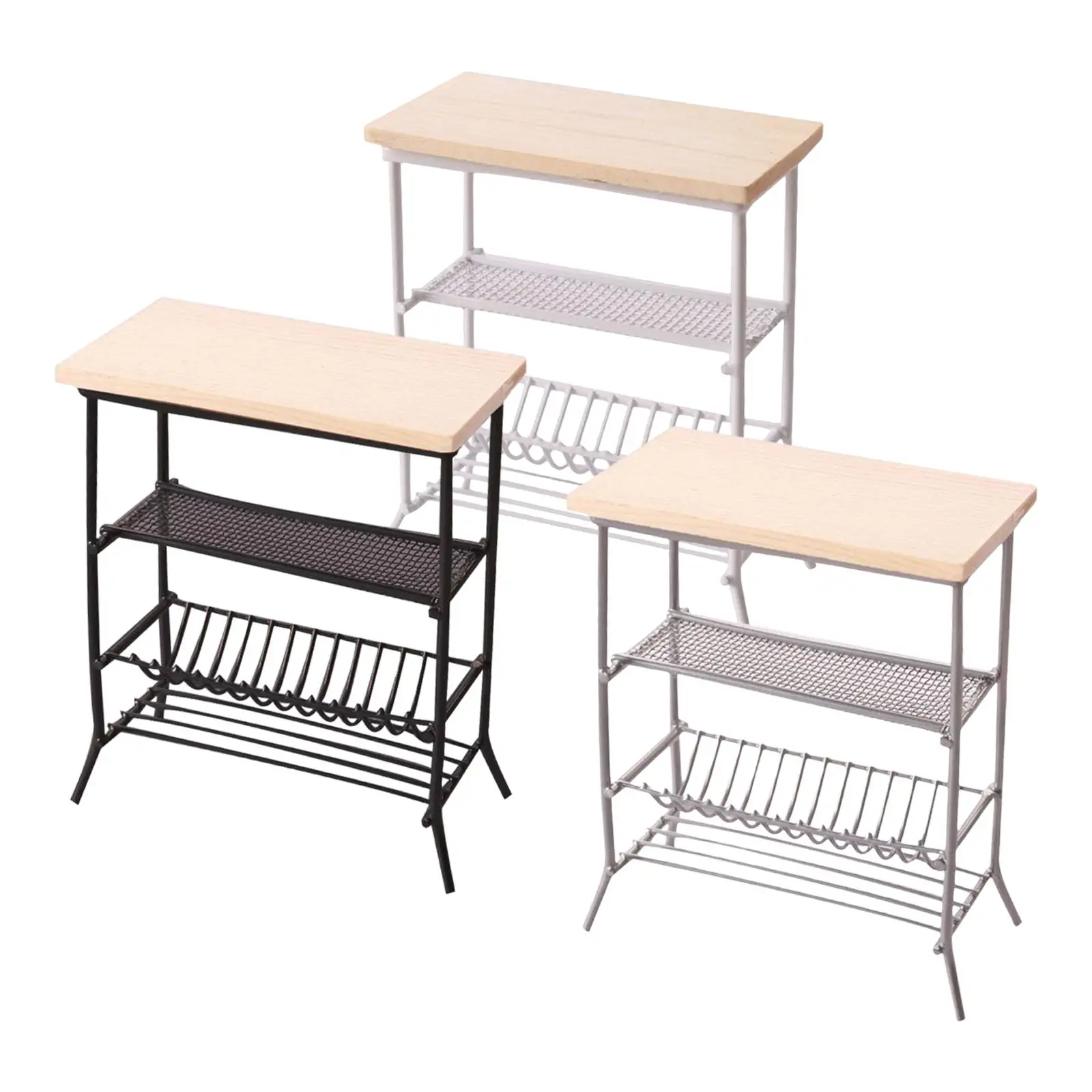 

Mini Dishes Rack Scene Furniture Accessories Dollhouse Tableware Rack Decoration