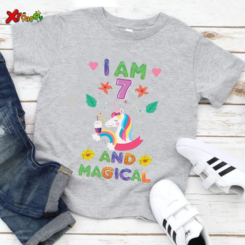 2022 Boys Girls Summer T Shirt Baby Children's Toddler Short Sleeve T-shirt Tops Cute Unicorn Cotton T-shirts 2-10 Years Old