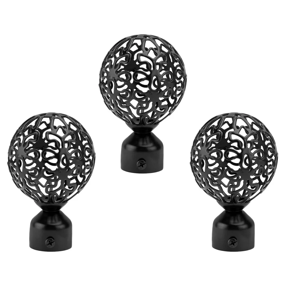 

3pcs Roman Rod Ends Fashion Curtain Rod Decorative Heads Curtain Rod Parts