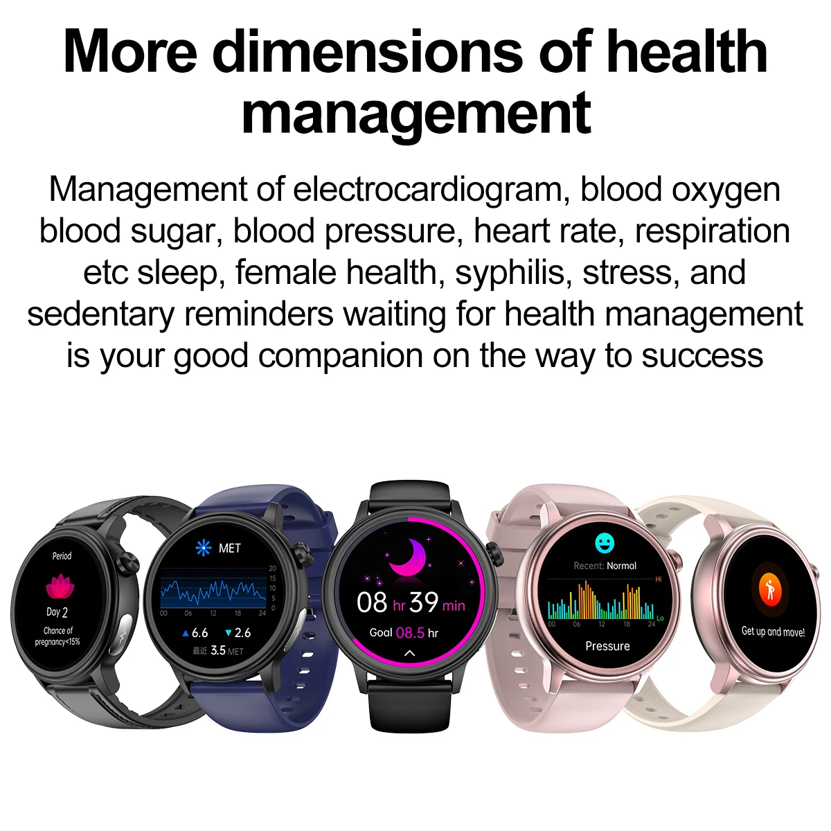 1 39 &quotСмарт-часы для женщин ЭКГ PPG уровень сахара в крови HRV SOS Монитор температуры
