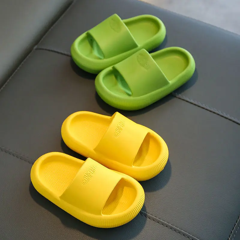 Summer Slippers Kids House Shoes Slides Boys And Girls Solid Antiskid Home Indoor Bathroom Slippers Children 14Y Teenager Shoes