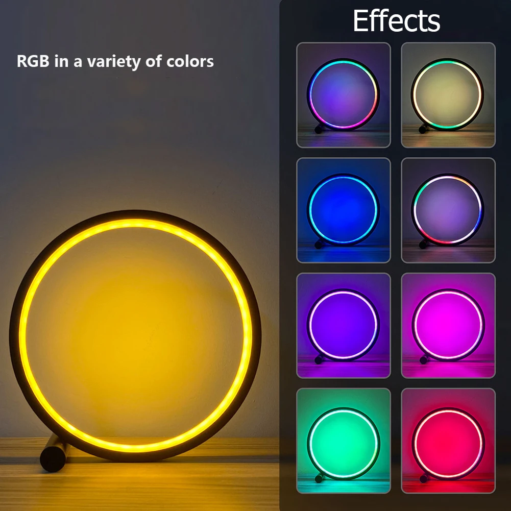 

NEW Remote Control Ring Lamp RGB Music Ambient Bedroom LED Night Light App Wire Rhythm Lighting Decoration Makeup Video Shooting