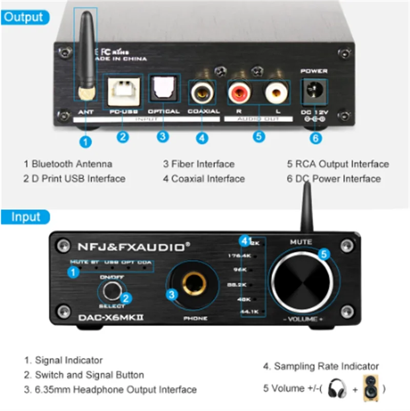 FXAUDIO ES9018 Bluetooth 5 0 цифровые USB наушники Amp DAC Coverter с