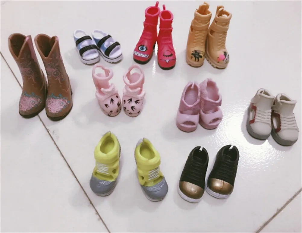 

1 пара модных ботинок, цветные ботинки на высоком каблуке, обувь, милая Одежда «сделай сам» для кукол, аксессуары, цвет и стили