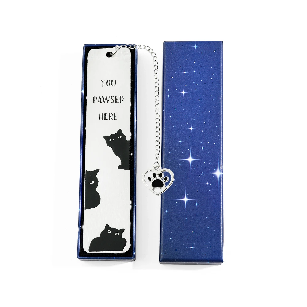 Закладки с милым котом металлические черные закладки марки для чтения коллекции