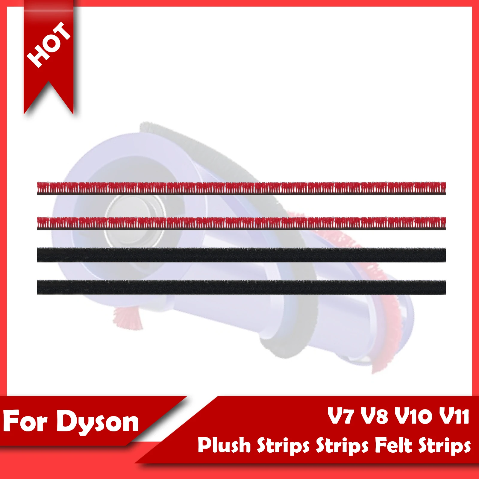 

For Dyson V7 V8 V10 V11 Vacuum cleaner 4mm Rolling brush Plush Strips Strips Felt Strips Change accessory