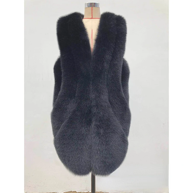 Autumn Winter New Korean Fashion Faux Fur Coat Women's Casual Overcoat Fur Vest Roupas Femininas Chaqueta Imitacion Piel Mujer