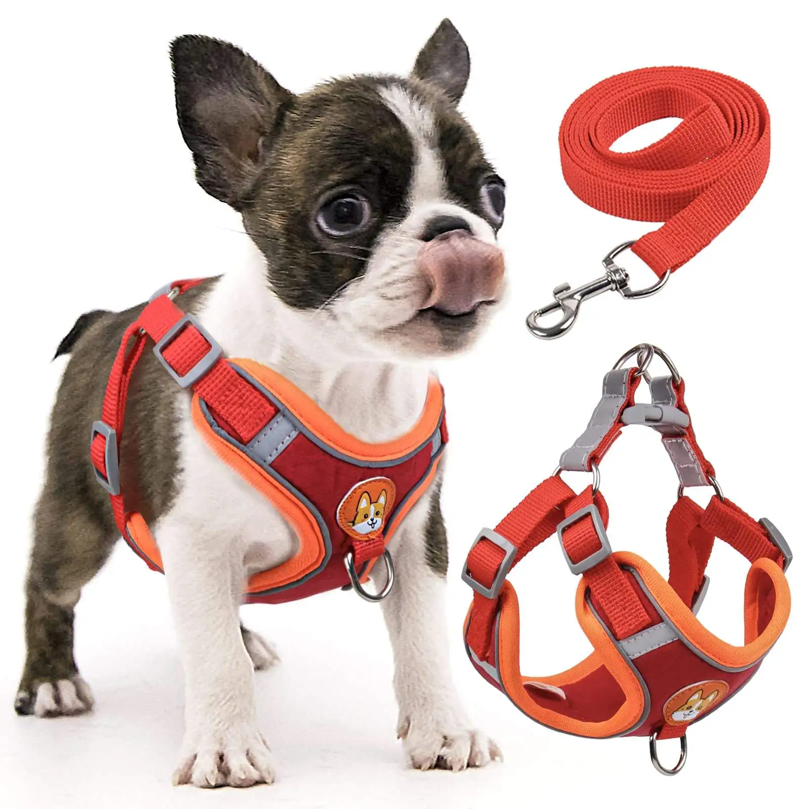 

fashion design comfortable dog harness soft adjustable light outdoor quick release pet dog harness