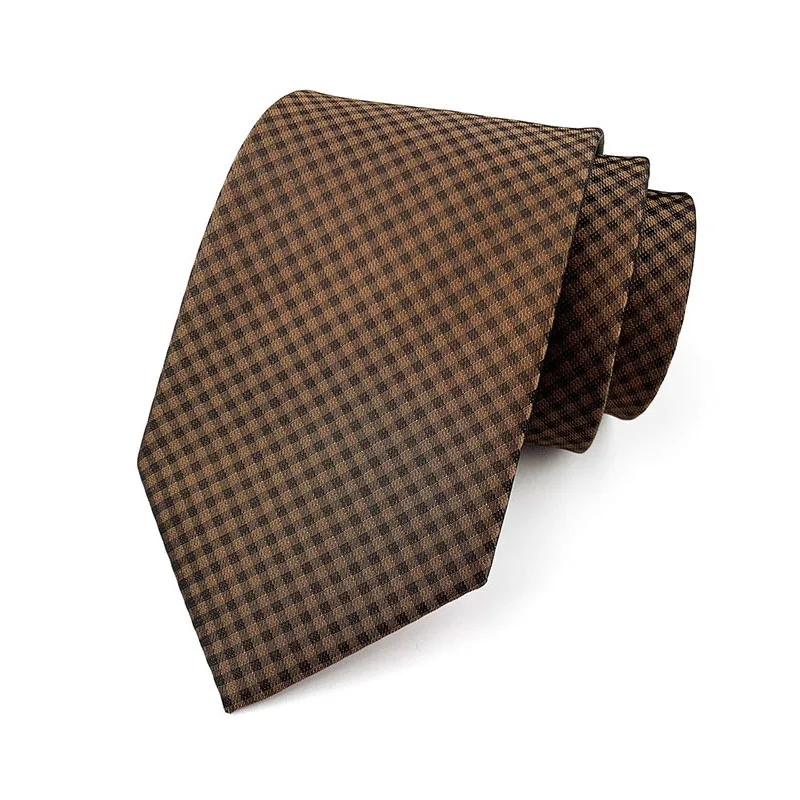

Classic Mens Ties 100% Silk Fashion Coffee Black Plaids Necktie For Man Wedding Party Corbatas Gravatas Para Homens YUT20