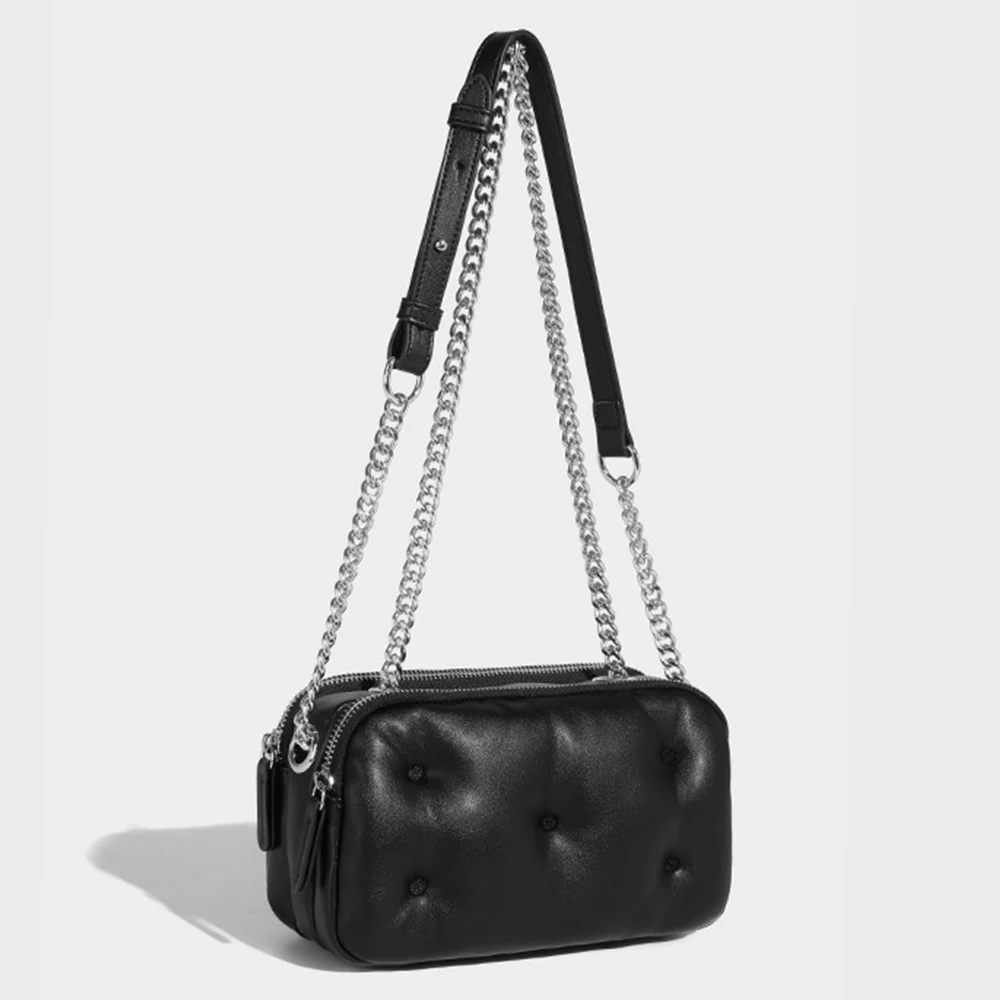 

Designer Down Padded Crossbody Bags for Women Luxury Cotton Quilted Shoulder Bag Small Winter Space Handbags and Purses Tote New