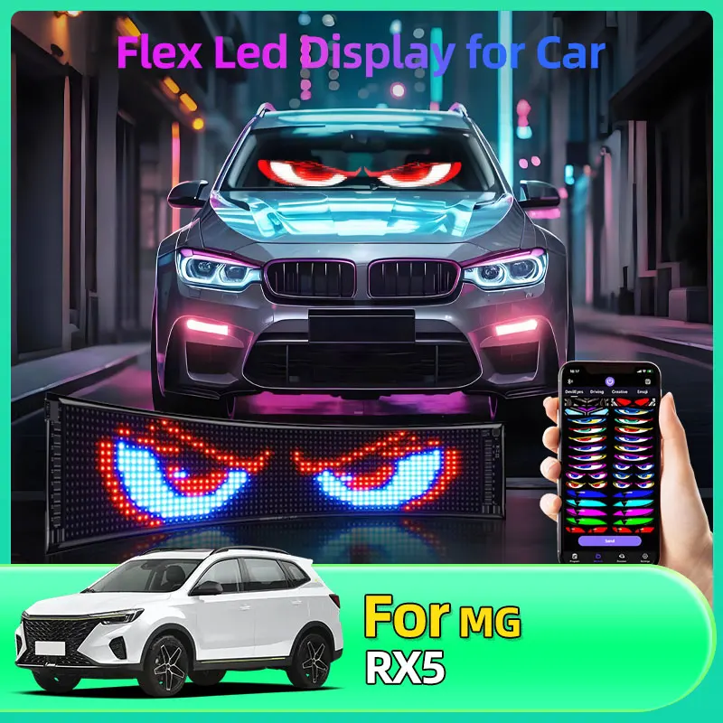 Фото Автомобильный RGB гибкий экран Devil Eyes Light, светодиодный дисплей, динамический свет для MG RX5 ZS RX8 Marvel X GS MG-5 MG-6 MG-3 MG-550 MG-750 №1