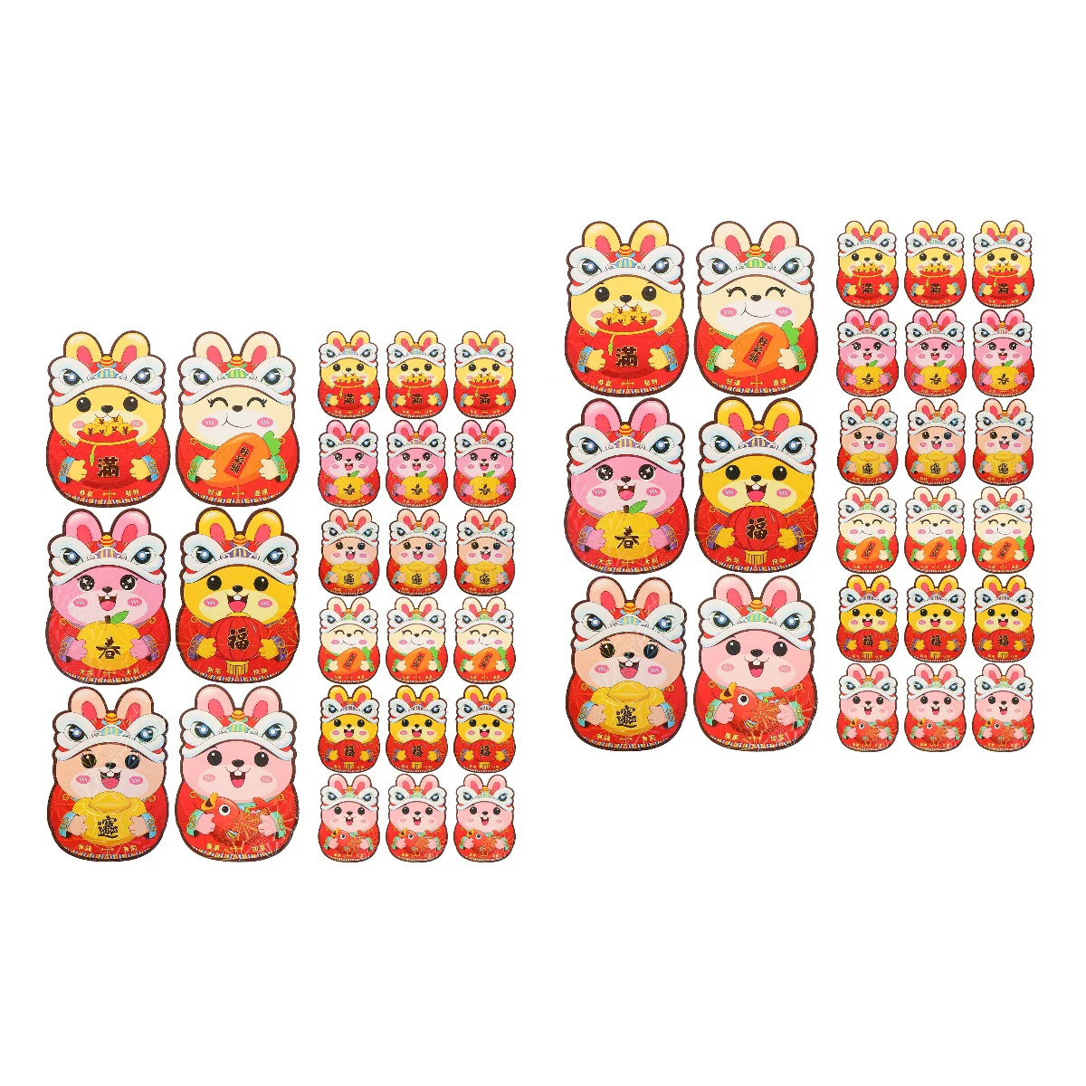 

48 pcs Rabbit Pattern Money Pockets New Year Red Envelopes Chinese Red Envelope Cash Envelopes for Festival
