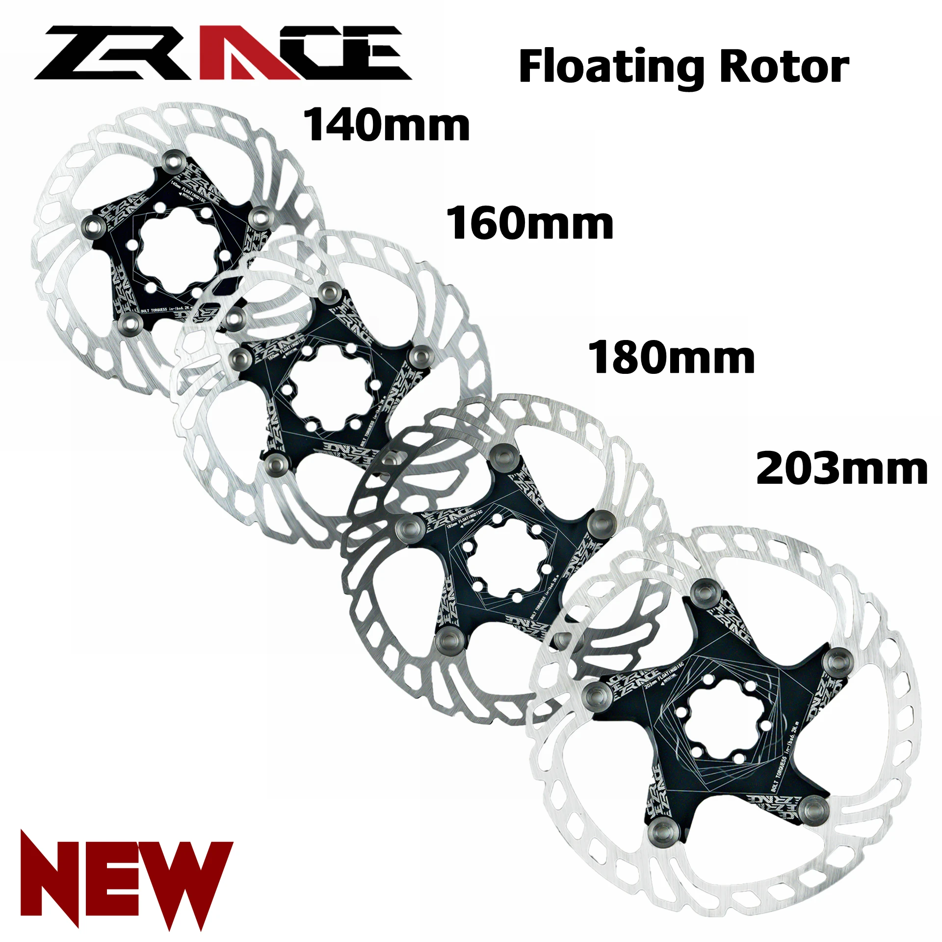 

ZRACE Bike Brake Rotor Strong Heat Dissipation Floating Rotor 140mm 160mm 180mm 203mm MTB Disc Brake Bicycle Accessories