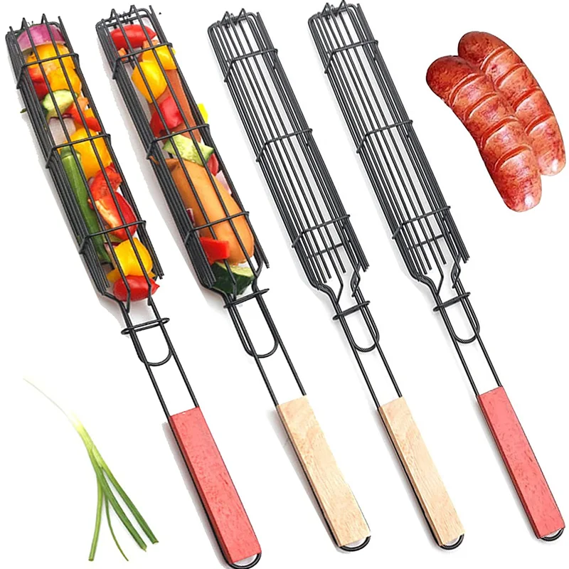 

4 Pieces Kabob Grilling Baskets Grill Grate for Grilling Vegetables, Chicken, Meat