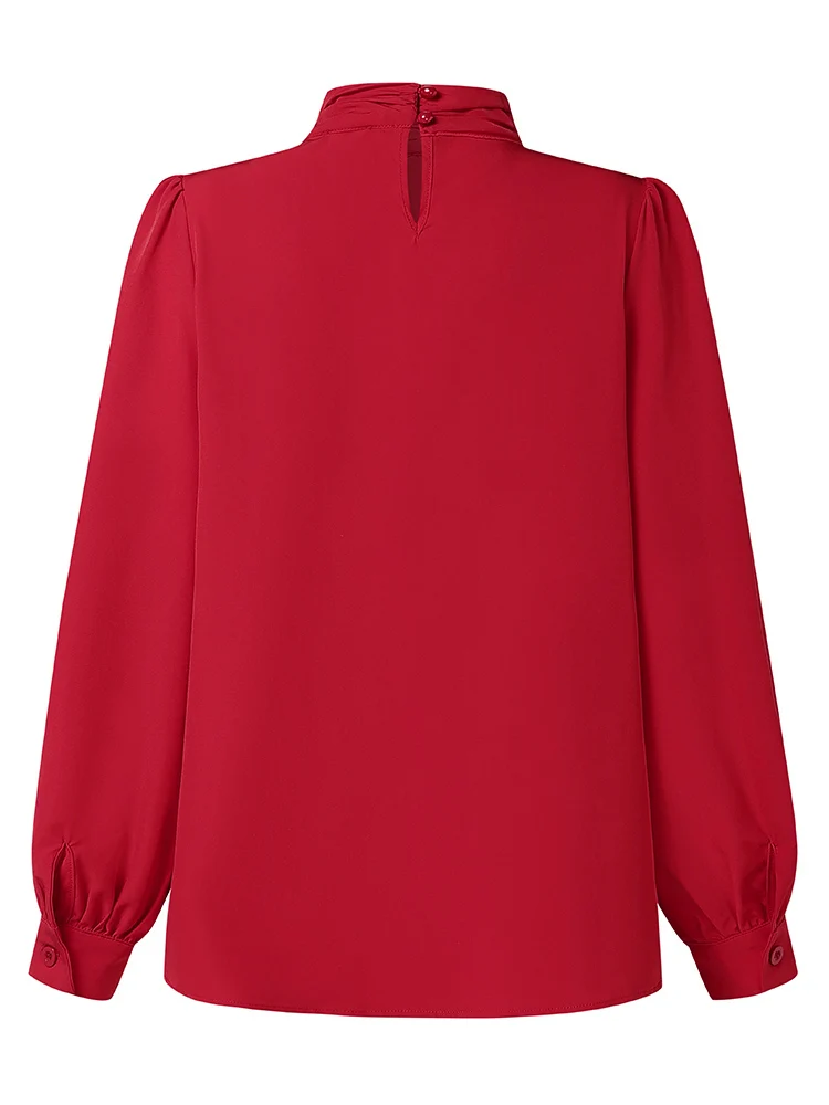 VONDA женские офисные элегантные топы блузки с длинным рукавом в винтажном стиле