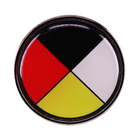 indian four directions and medicine wheel inspiratiofashionable creative cartoon brooch lovely enamel badge clothing accessories