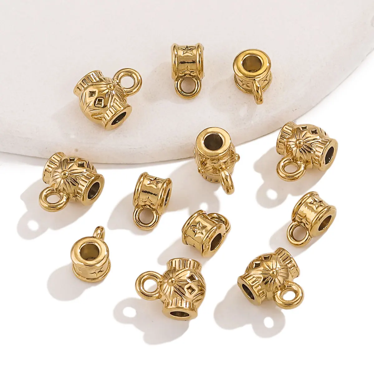 Цельные литые браслеты из нержавеющей стали в ретро стиле 5 шт