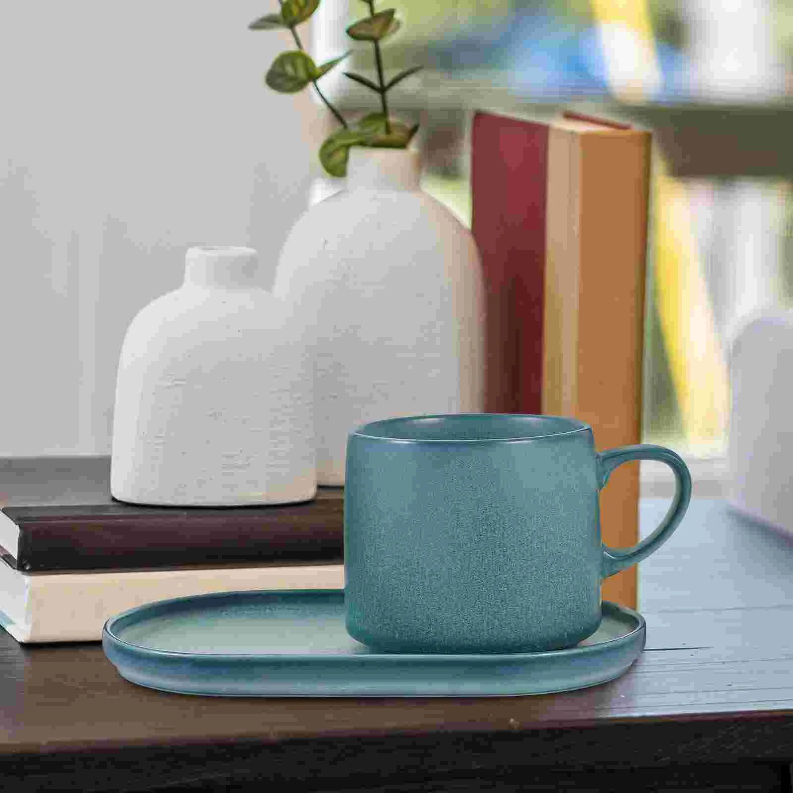 

Serving Utensils Ceramic Mug Ceramics Desktop Coffee Cup Decorative Water With Saucer Household Drinking Home