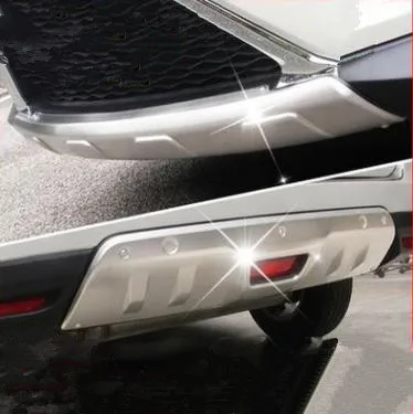 

Стайлинг автомобиля для nissan Rogue X-Trail T32 2014-2016 металлический передний + задний бампер Нижняя защита с отверстием для ключа аксессуары