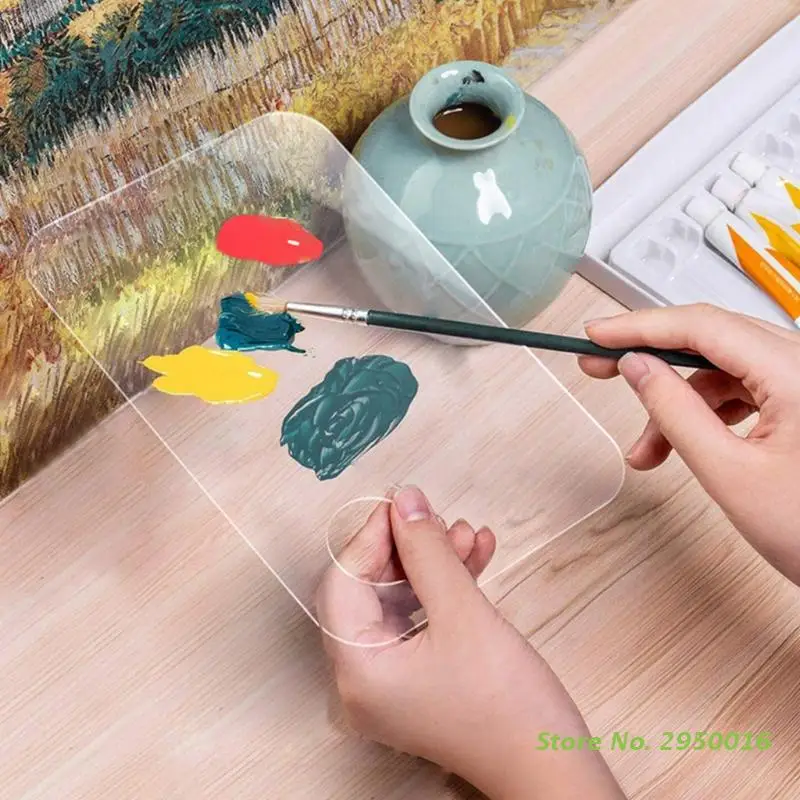 

Transparent Acrylic Paint Palette Handy Palette for Watercolor Gouache Oil Acrylic Painting Handmade Crafts Coloring