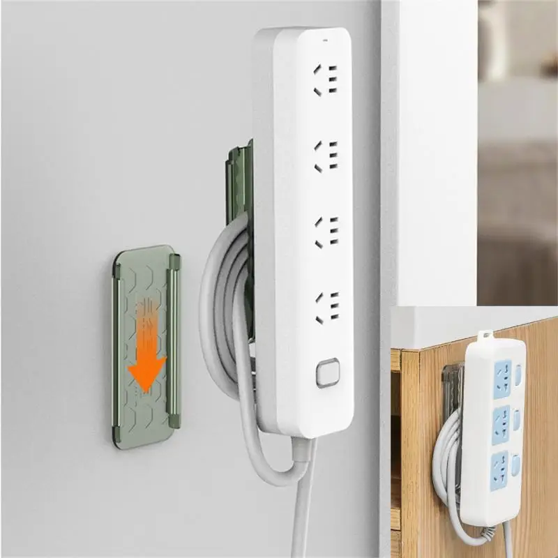 

6/3/1PCS Row Plug Holders Wall Mounted Line Board Hanging Buckle Router Wall Holder Power Socket Strip Fixator Home Accessories