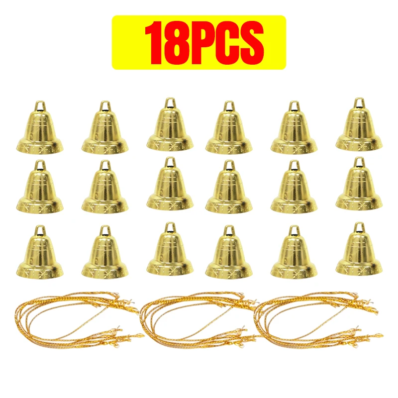 

Рождественские колокольчики пластиковые золотые 6 шт