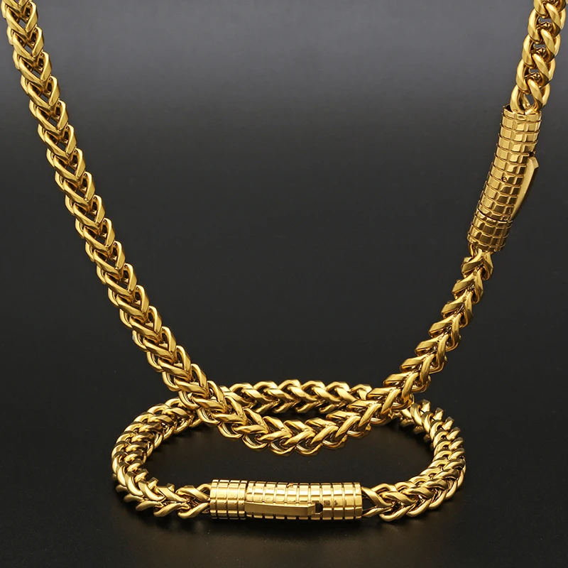 

Hip Hop 18k Gold 6mm Chain for Men Necklace Stainless Steel PVD Plated Franco Chain