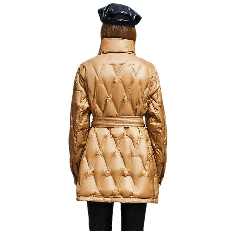JAZZEVAR Ultra Light White Eiderdown Women's Down Jacket New Winter 2022 Stand-up Collar Ringer Warm Coat