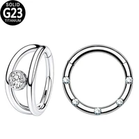 g23 titanium nose ring for women helix piercing septum clicker zircon hoop ear cartilage tragus earrings nose studs jewelry