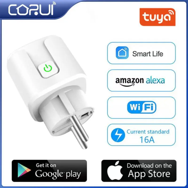 

CORUI 20A EU Wifi Smart Socket Remote Control Bluetooth With Measurement Statistics Smart Home Voice Control Electrical Sockets