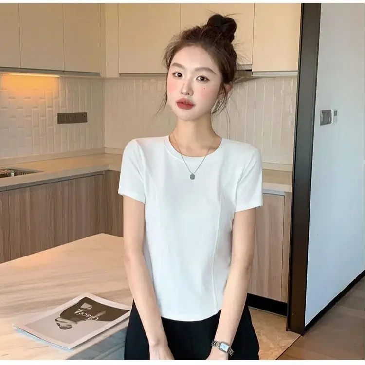 Французский короткий топ с резьбой тонкий белый нерегулярный головной убор