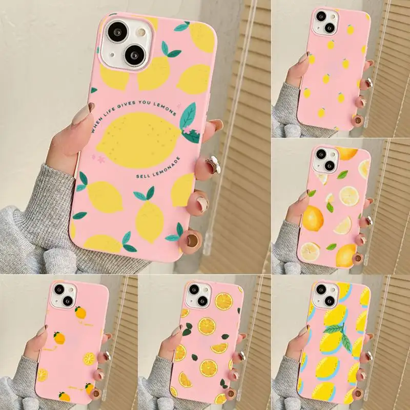 

Summer Green Leaves Fruit Lemon Phone Case For Iphone 7 8 Plus X Xr Xs 11 12 13 Se2020 Mini Mobile Iphones 14 Pro Max Case