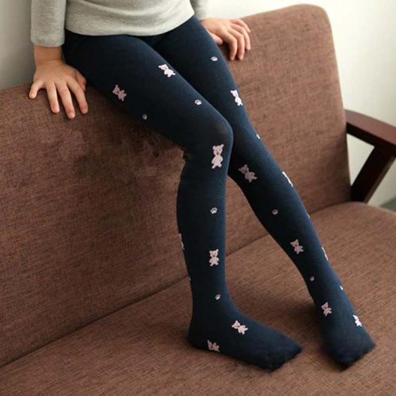 Колготки С Милым Медвежьим Узором Для Маленьких Девочек — Осенне-весенние