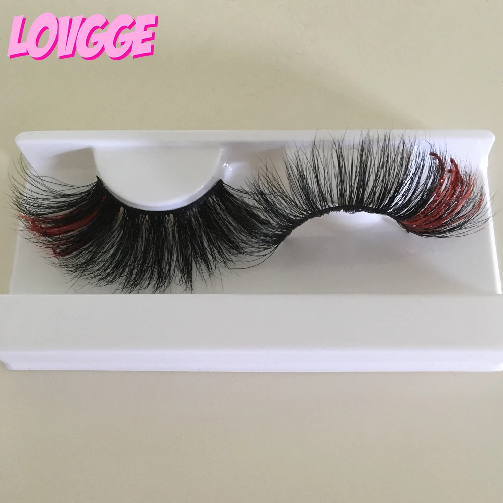 

LOVGGE Glitter Lashes Mink Colored Eyelash Wholesale Vendor 25MM Dramatic Wispy Fluffy Different Color Lash Style Free Shipping