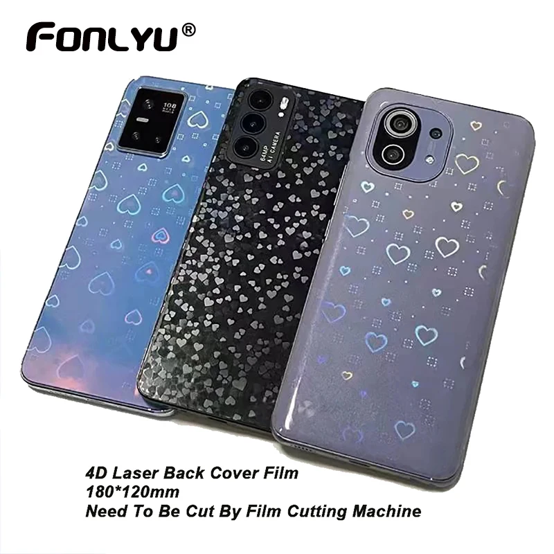 FONLYU Mixed Color 4D Transparent Laser Back Cover Film For iPhone13 pro max Back Glass Protective Film Phone Sticker