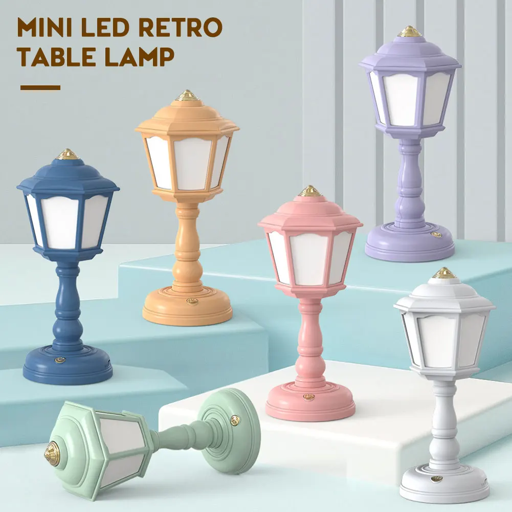 

Retro Mini Table Lamp USB Charging Desk Lamp Street Lamps Design Night Lights Touch Dimmable BedSide Lights Bedroom Decor