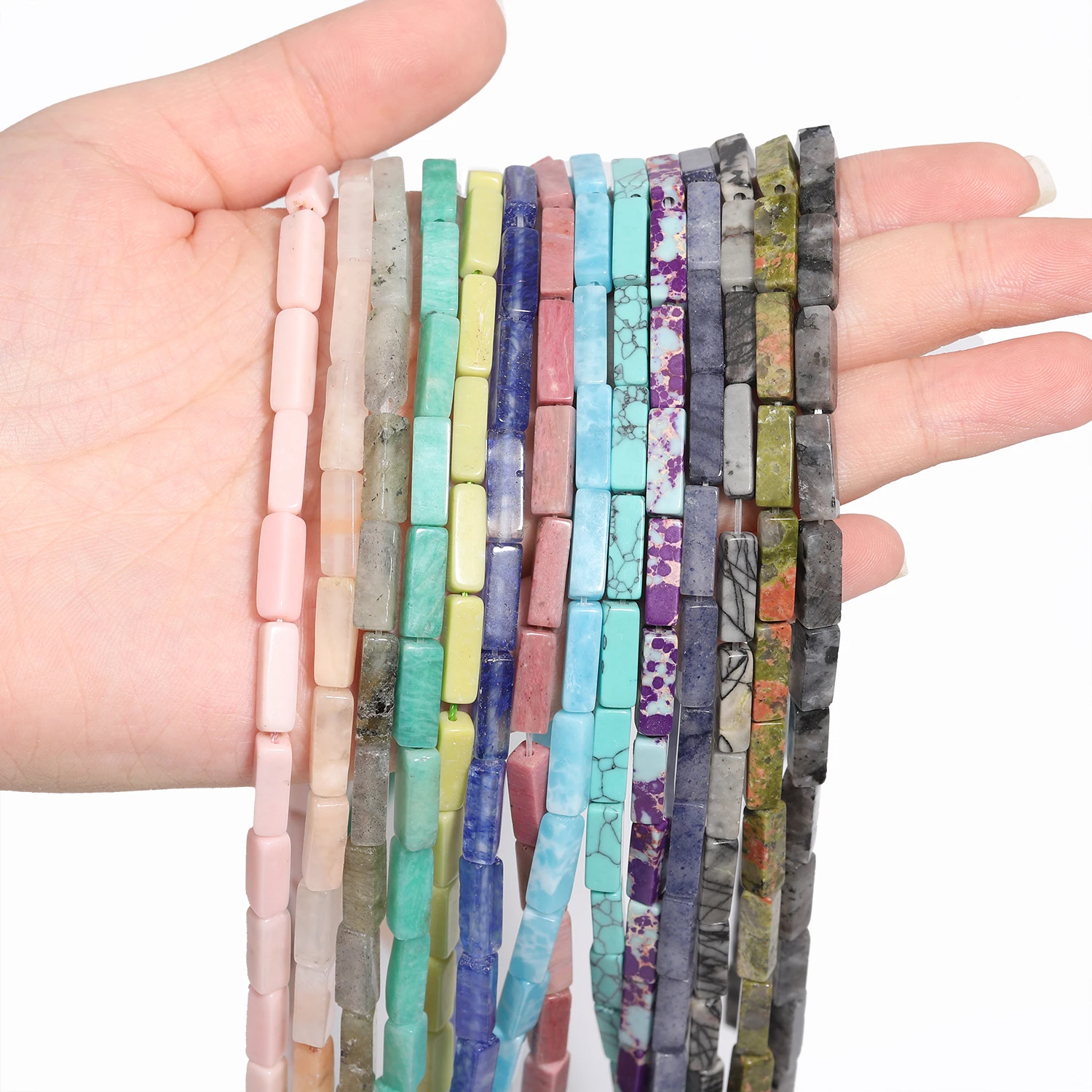 13x4 мм квадратные бусины в форме трубки амазонит агат халцедон розовый опал