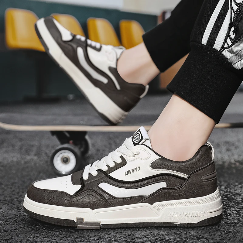 Men's Skateboarding Shoes Casual Shoes Outdoors Leisure Sneakers Breathable  Lace up Shoes Flat Street Shoes Chaussure Homme