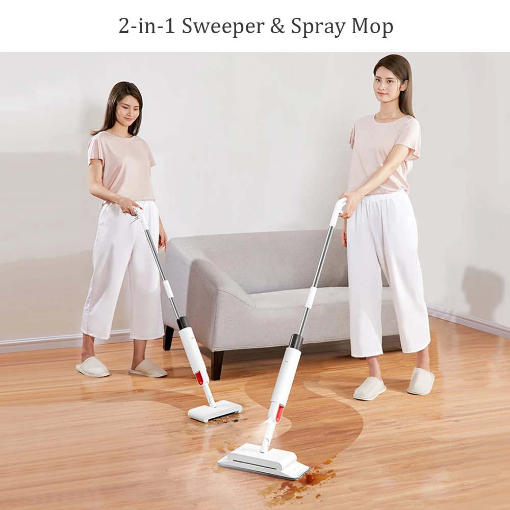 

Deerma Spray Mop for Floor Cleaning 2-in-1 Sweeper & Mop with Dust & Water Tank Dry Wet Mopping for Wood Marble Ceramic Floor