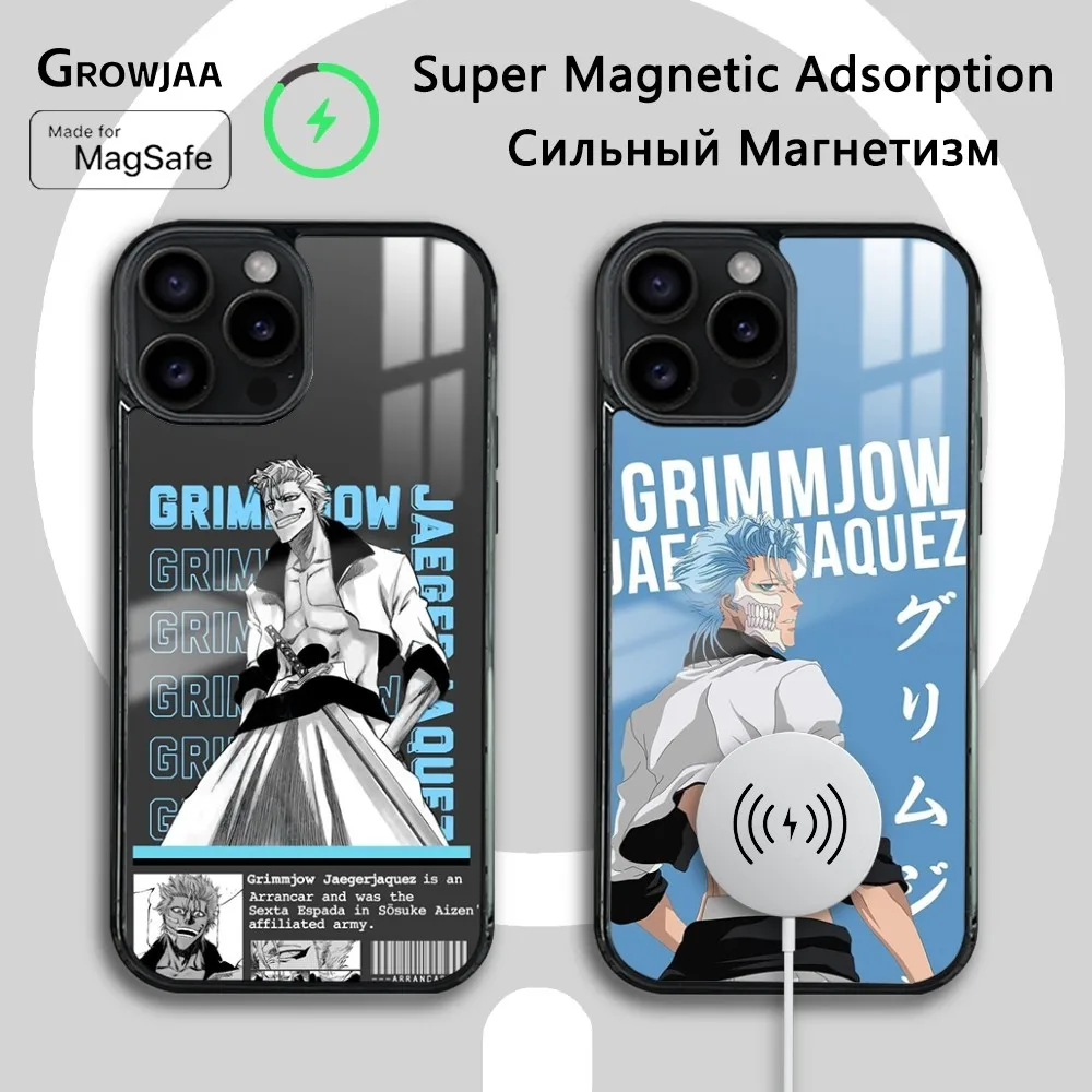 G-Grimmjow J-jaegerjaплос аниме Магнитный чехол для телефона iPhone 15 14 13 12 11 Pro Max Plus Mini