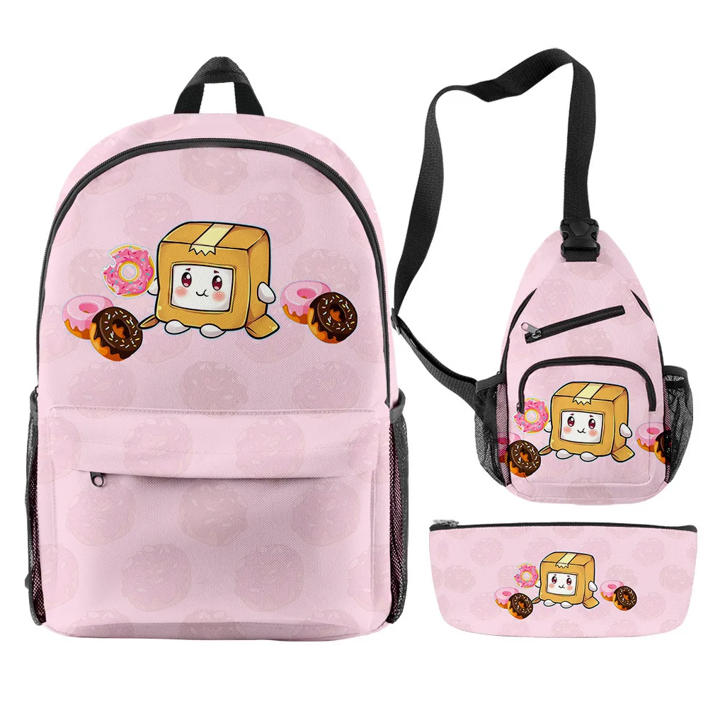 

New LankyBox Carton Villain Backpack Pencil Case Shoulder Bag Three-piece Schoolbag for Primary and Secondary School Students