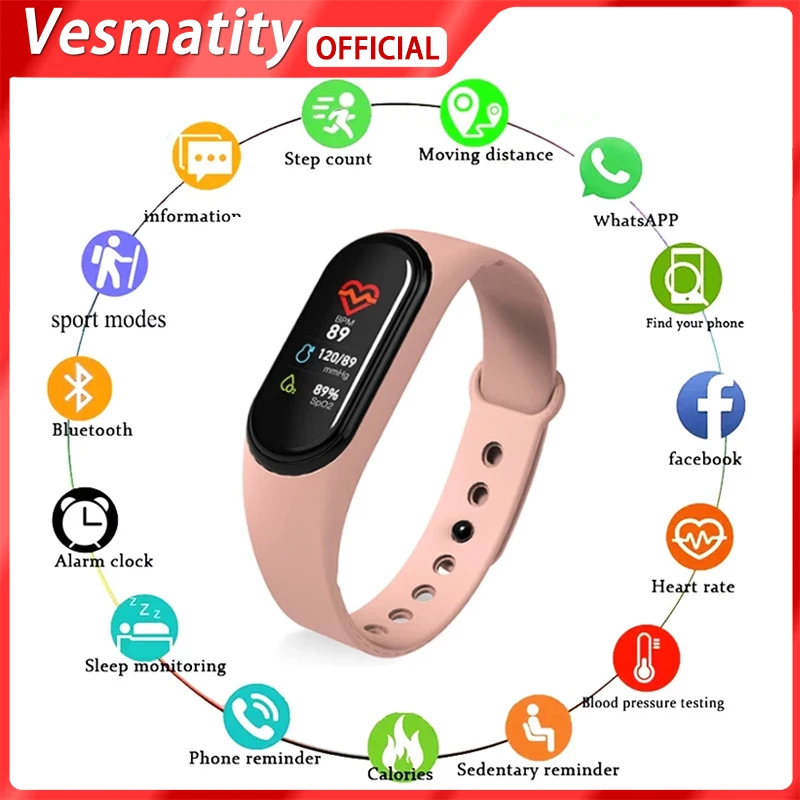 

For Apple Huawei Xiaomi M4 Pedometer Counter Tracker Smart Bracelet Digital Watch Men and Women Heart Rate Monitoring