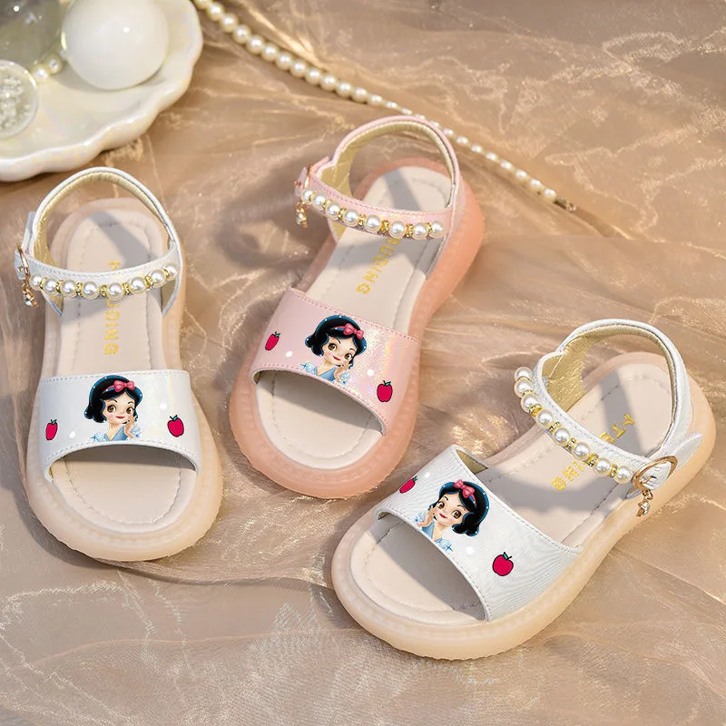 Sandalias de frozen para niñas, zapatos suaves de princesa Disney, elsa y Anna, talla Europea 21-30, novedad