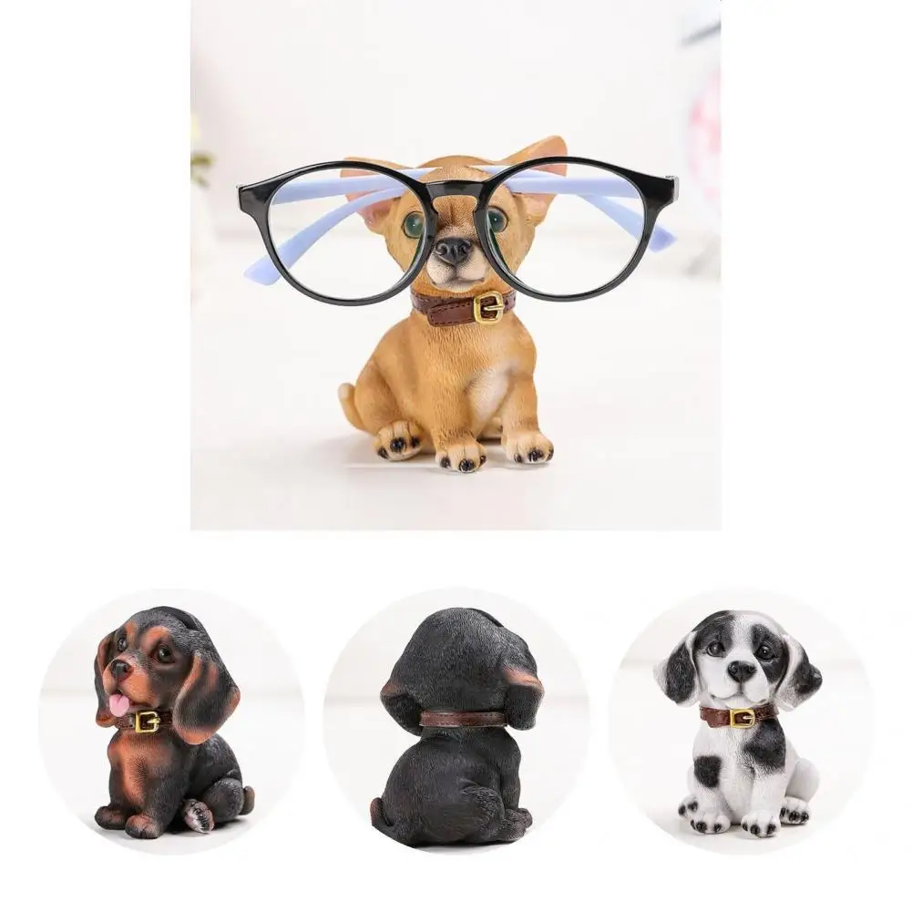 

Creative Animal Figurine Anti-fade Universal Lovely Desk Animal Glasses Stand Dog Figurine Resin Figurine