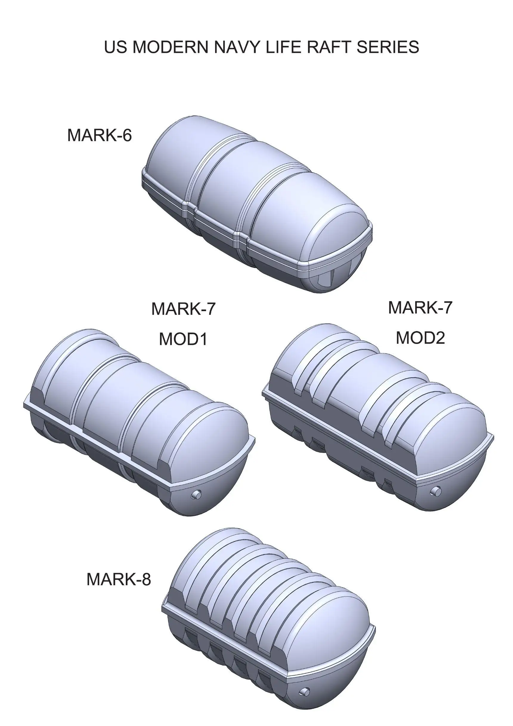 HS-MODEL U700020S 1/700 надувной морской плот США Mk.6