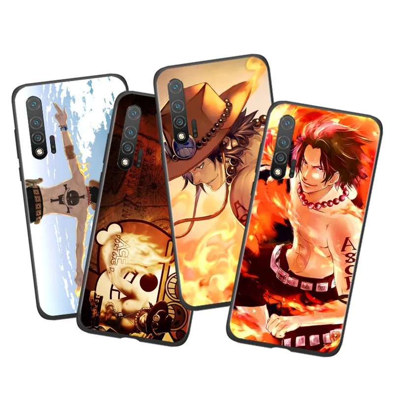 

pirate king Ace One Piece For Huawei Nova 9 8i 8 7 6 SE 7i 5T 5i 3i 3e 3 2i Pro Black Silicone Soft Phone Shell Case Capa