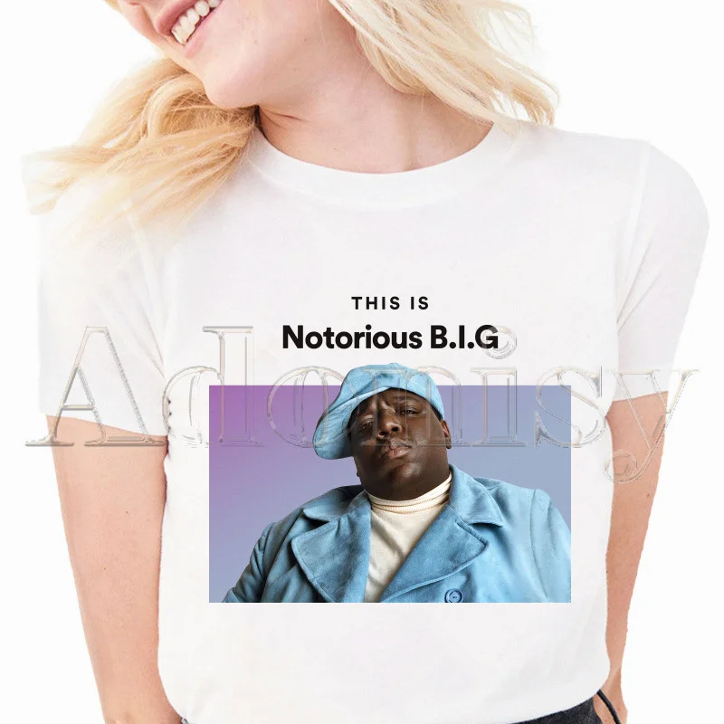 

Notorious BIG Summer Fashion Shirt Graphic T Shirt Women Tops Base O-neck Tees Funny Girls Tshirt