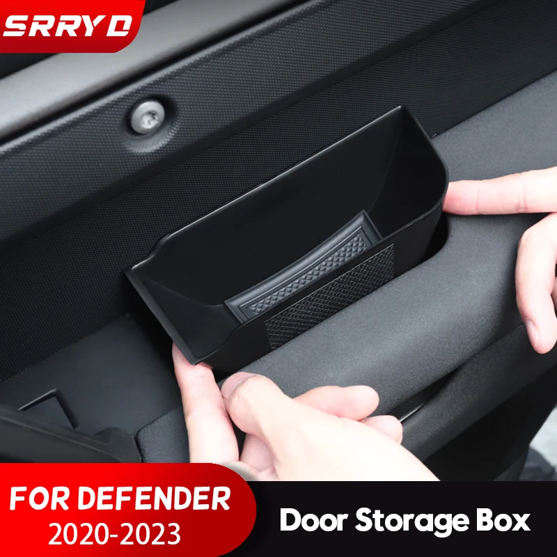 

For Land Rover Defender 110 2020-2022 ABS Car Front Door Storage Box Phone Tray Car Interior Accessories