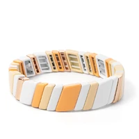 miyouke enamel braclet warm yellow white tones multiple shapes women bracelet daily folk custom bracelet 2022
