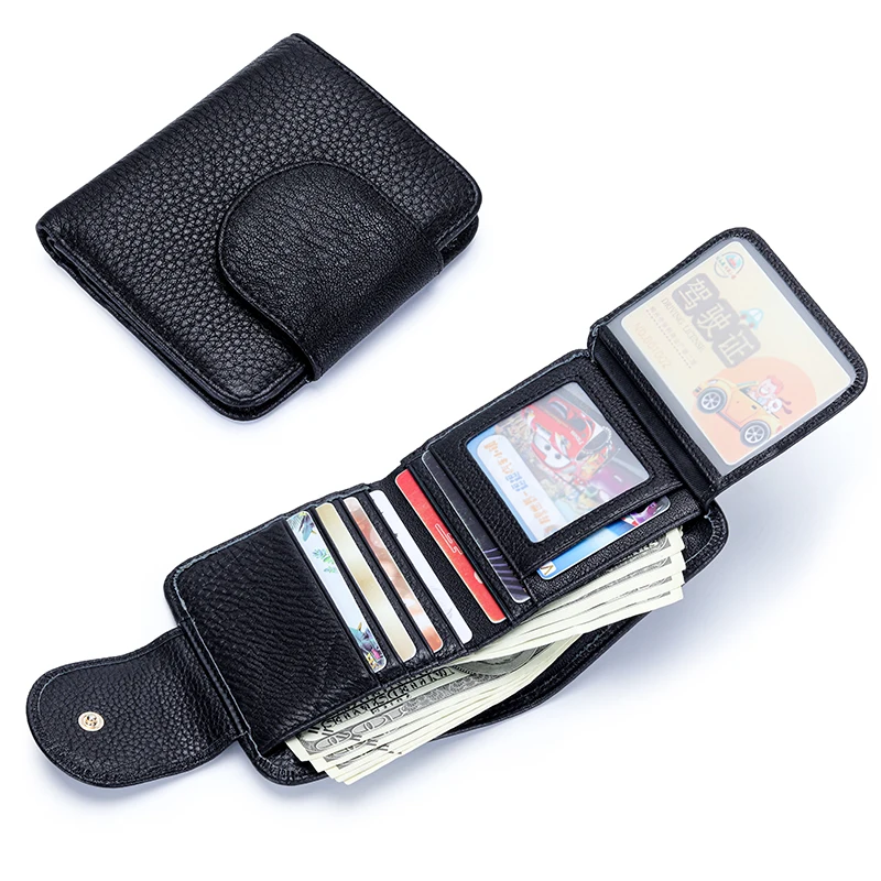 Coin Purse Full Cowhide Small Wallet Women's Multi Card Short Wallet Document Leather Wallets card holder Card wallet Purses